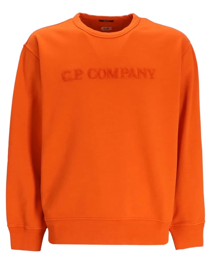 C.P. Company Sweatshirt mit Frottee-Logo Orange