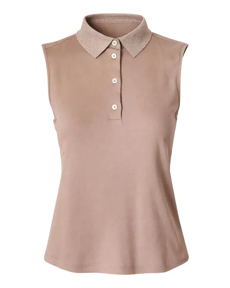 Gran Sasso sleeveless polo top - Nude Nude