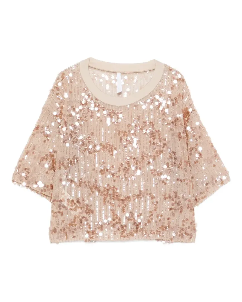 IMPERIAL T-Shirt mit Pailletten - Rosa Rosa