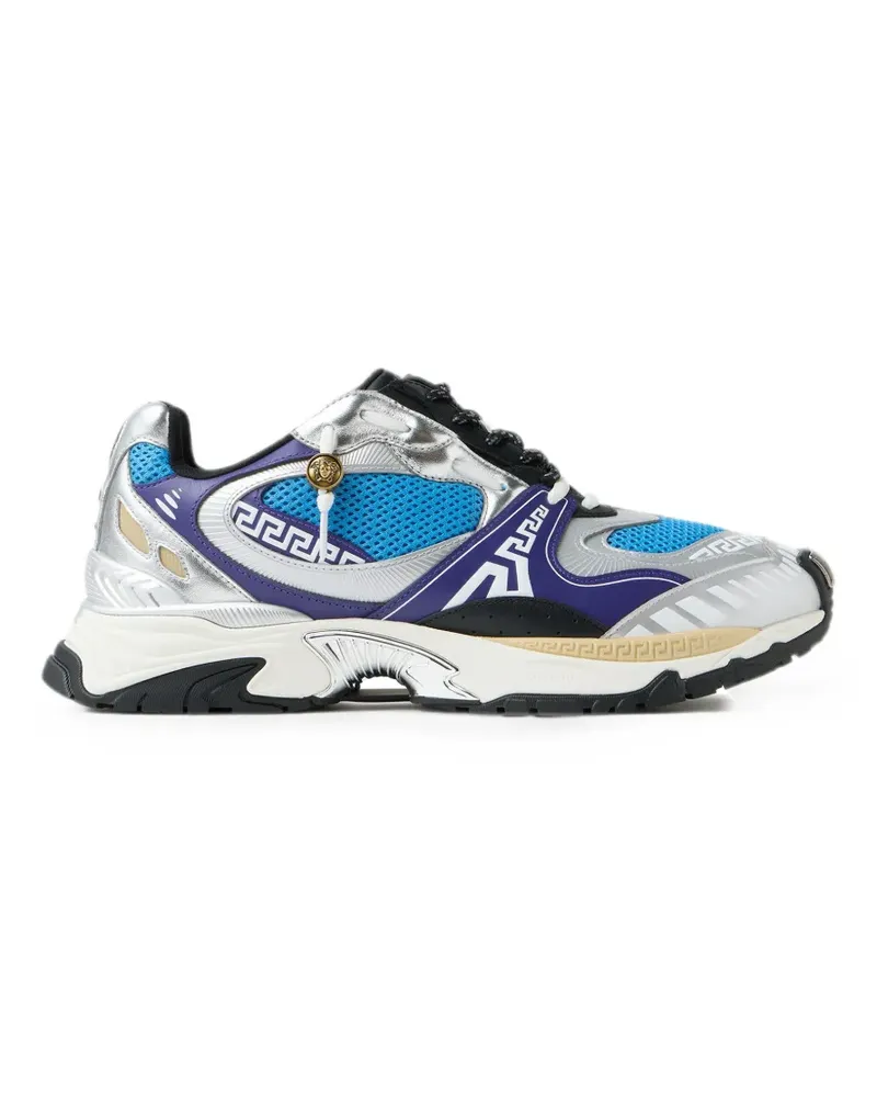 Versace Icaro metallic leather sneakers - Silber Silber