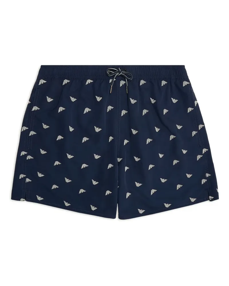 Emporio Armani Badeshorts mit Logo-Stickerei - Blau Blau