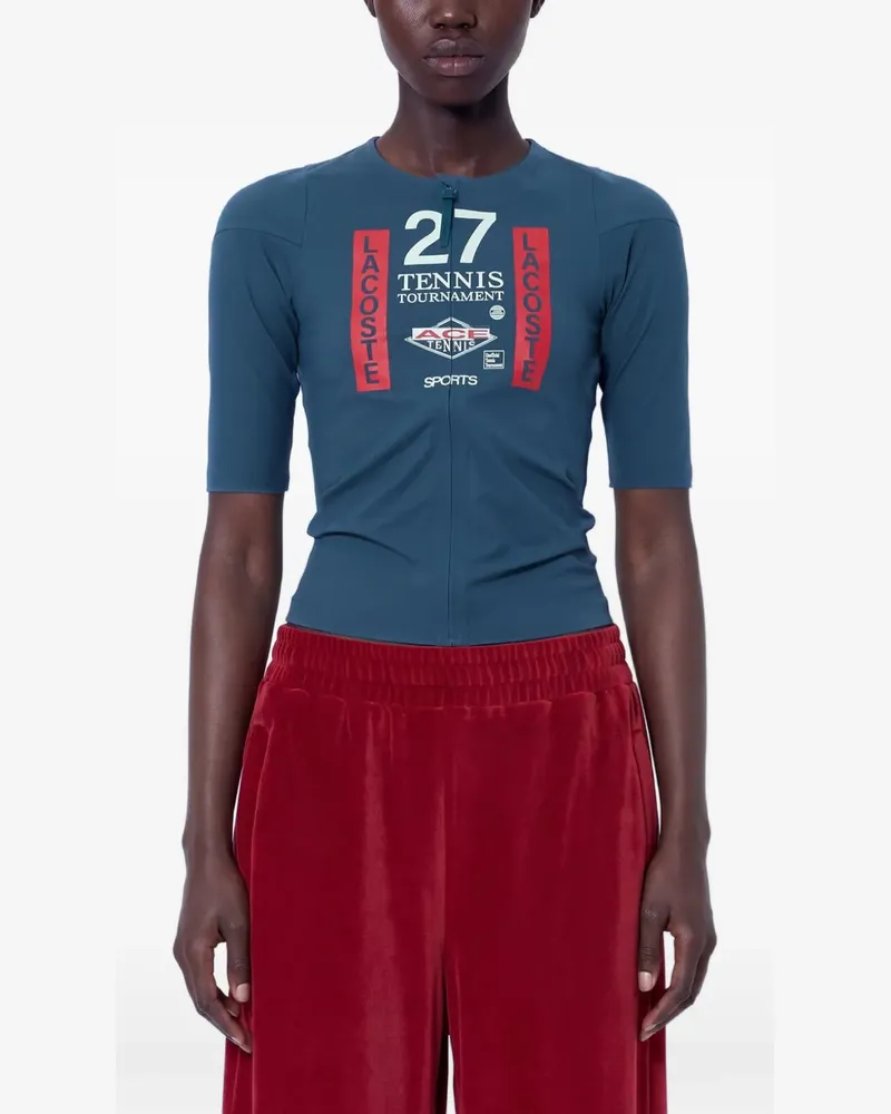 Lacoste Runway T-Shirt mit Print - Blau Blau