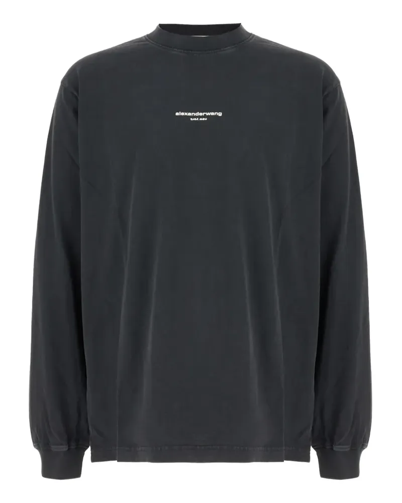 Alexander Wang logo-print long-sleeve T-shirt - Schwarz Schwarz