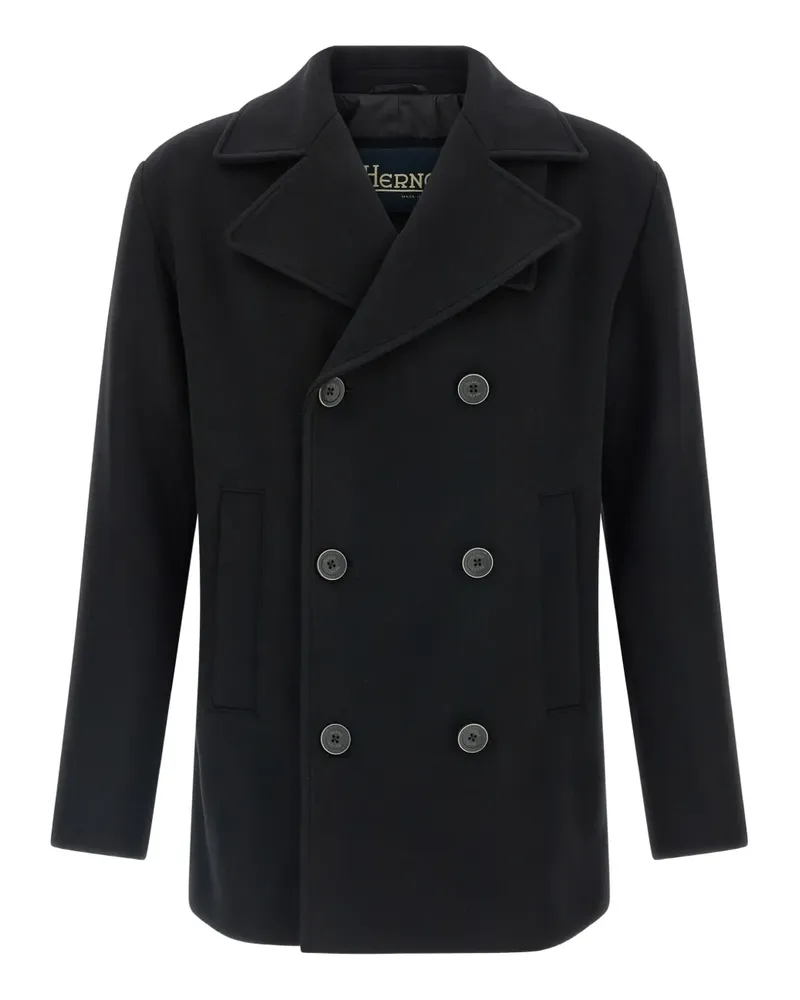 Herno double-breasted high-neck coat - Schwarz Schwarz