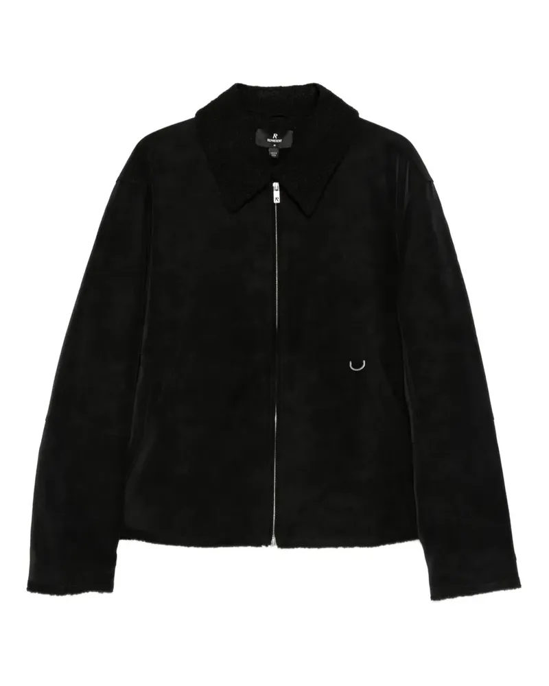 REPRESENT shearling-collar zip-up jacket - Schwarz Schwarz