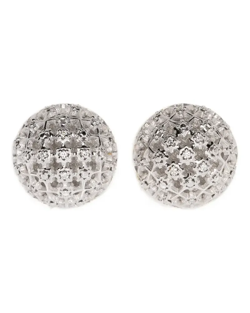 Totême diamond-lace silver earrings - Silber Silber