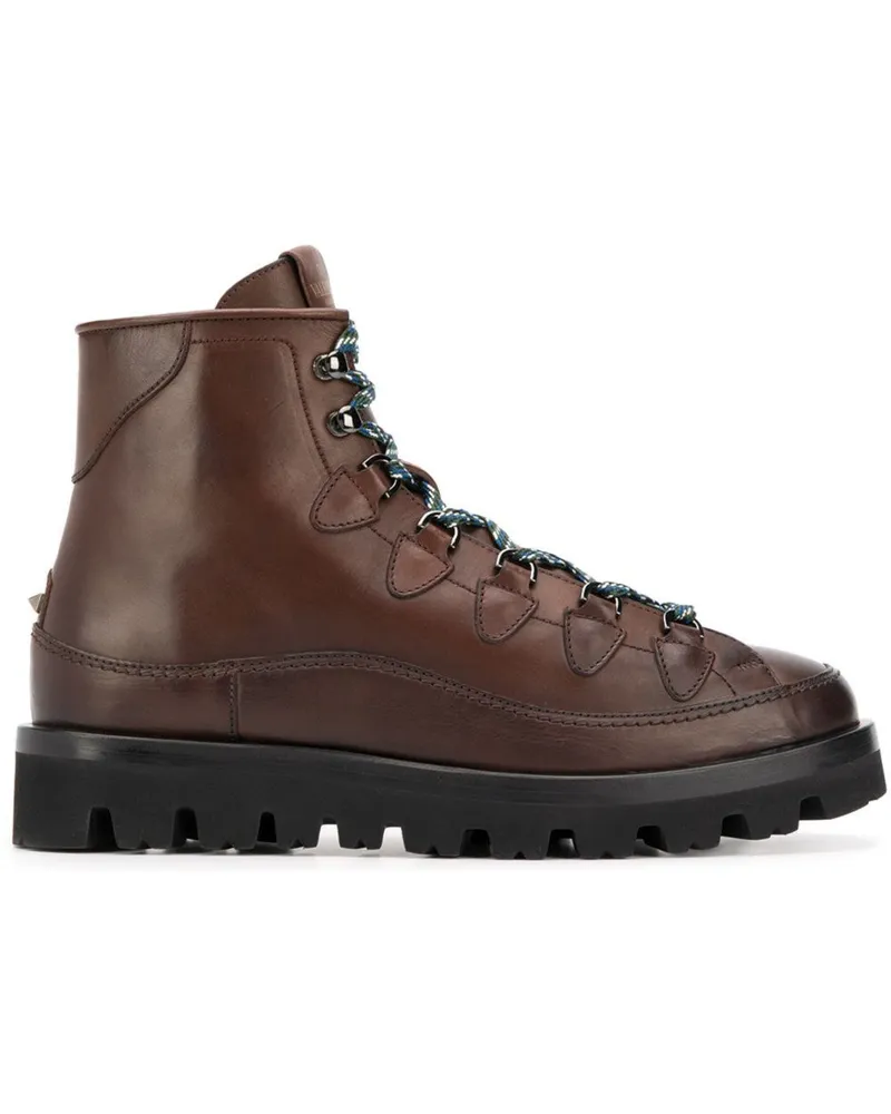 Valentino Garavani Knöchelhohe Lederstiefel - Braun Braun