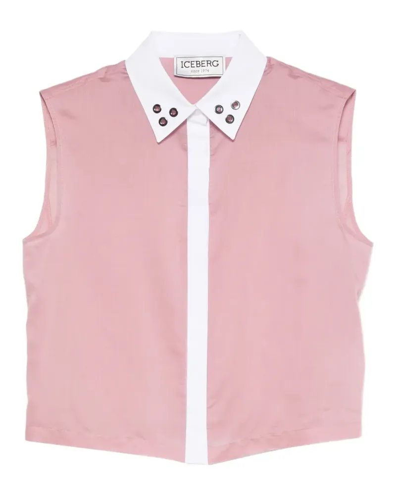 Iceberg eyelet-embellished sleeveless shirt - Rosa Rosa