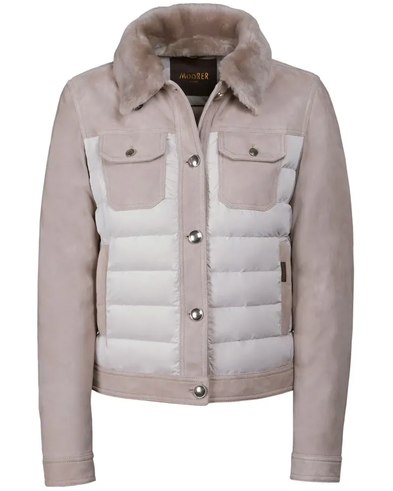 MOORER Gefütterte Jacke aus Shearling - Nude Nude
