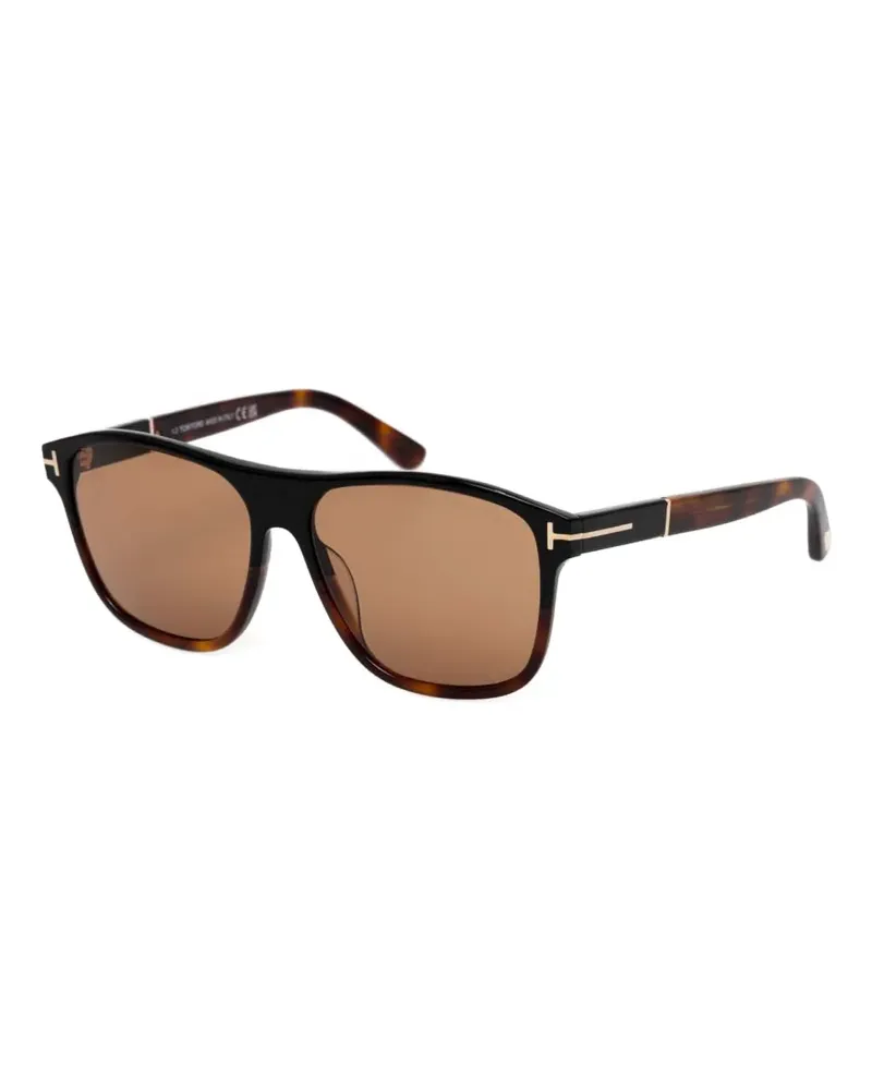 Tom Ford Sonnenbrille mit eckigem Gestell - Braun Braun