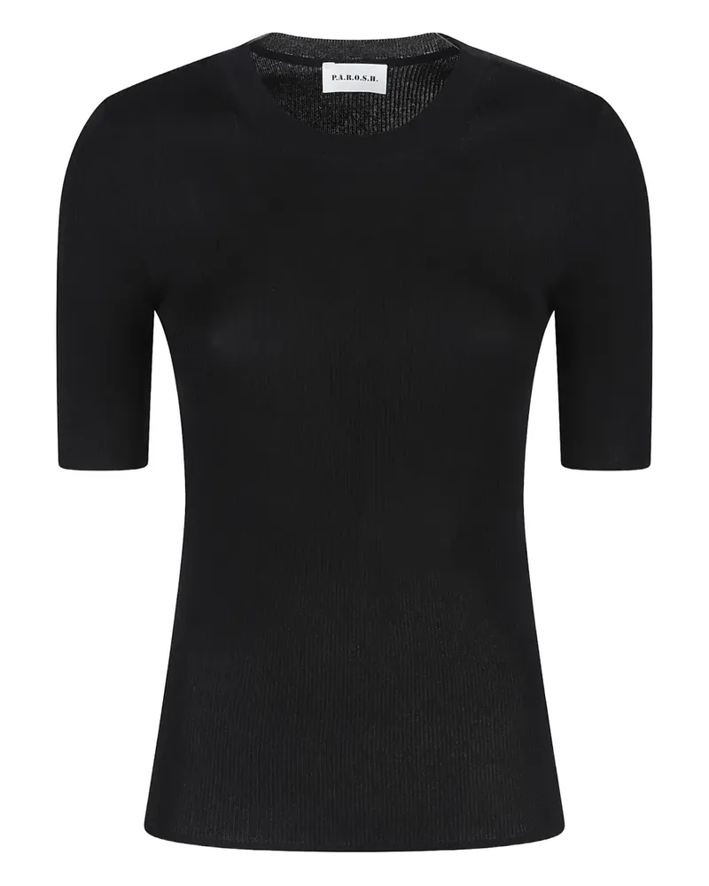 P.A.R.O.S.H. P.A.R.O H. ribbed short-sleeve top - Schwarz Schwarz