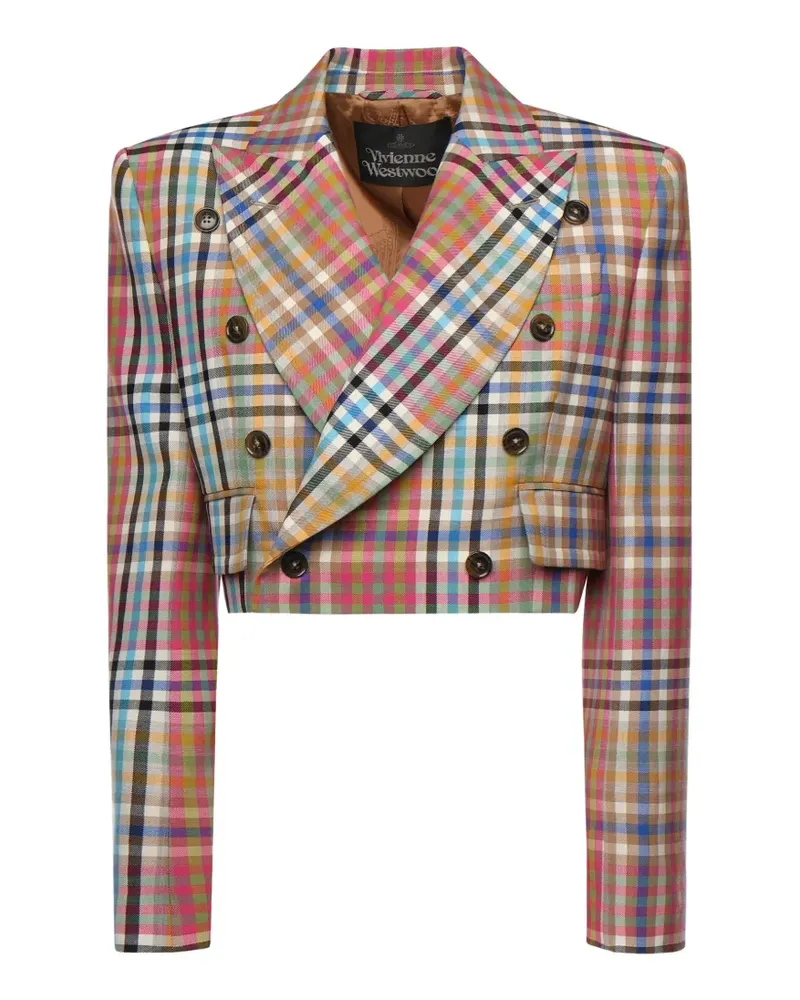 Vivienne Westwood double-breasted check-pattern blazer - Nude Nude