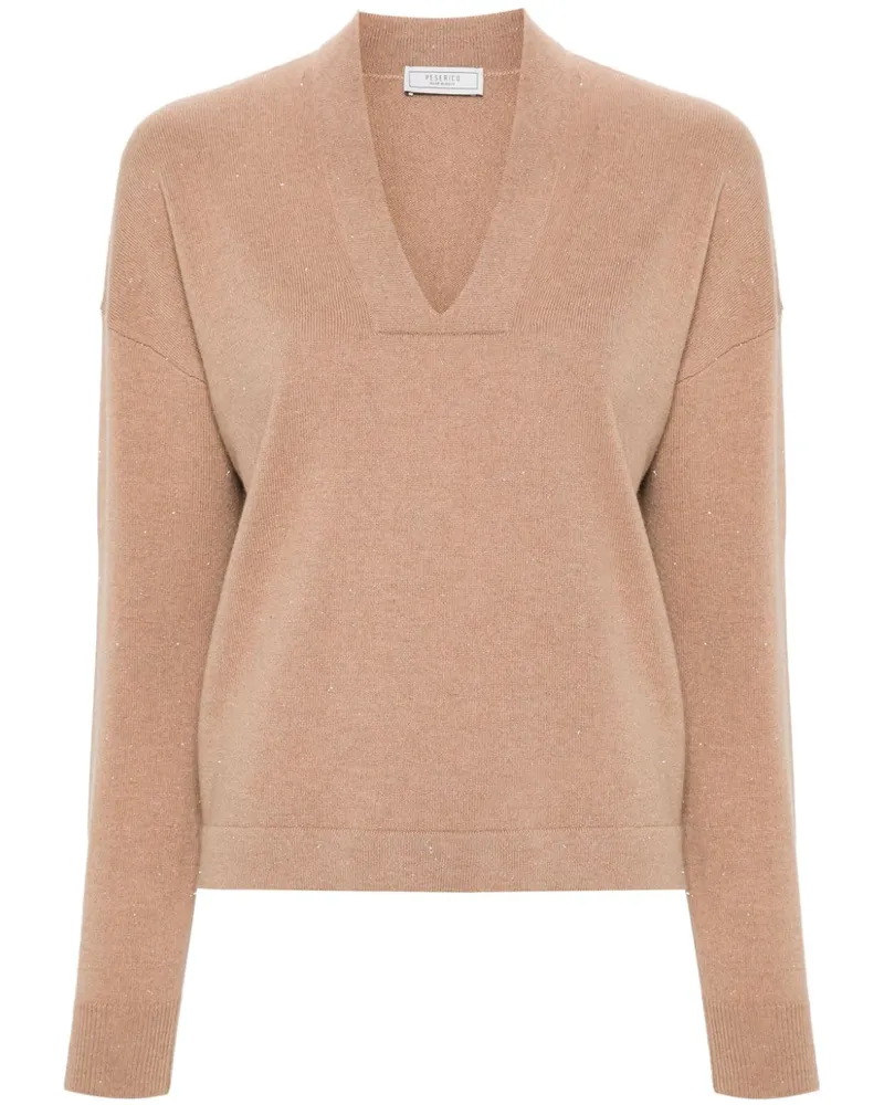 Peserico Pullover im Metallic-Look - Braun Braun