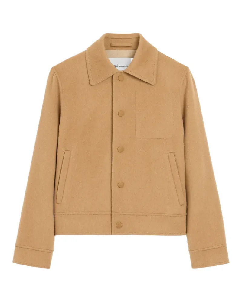 AMI Paris Jacke aus Wolle und Kaschmir mit Knopfleiste - Nude Nude
