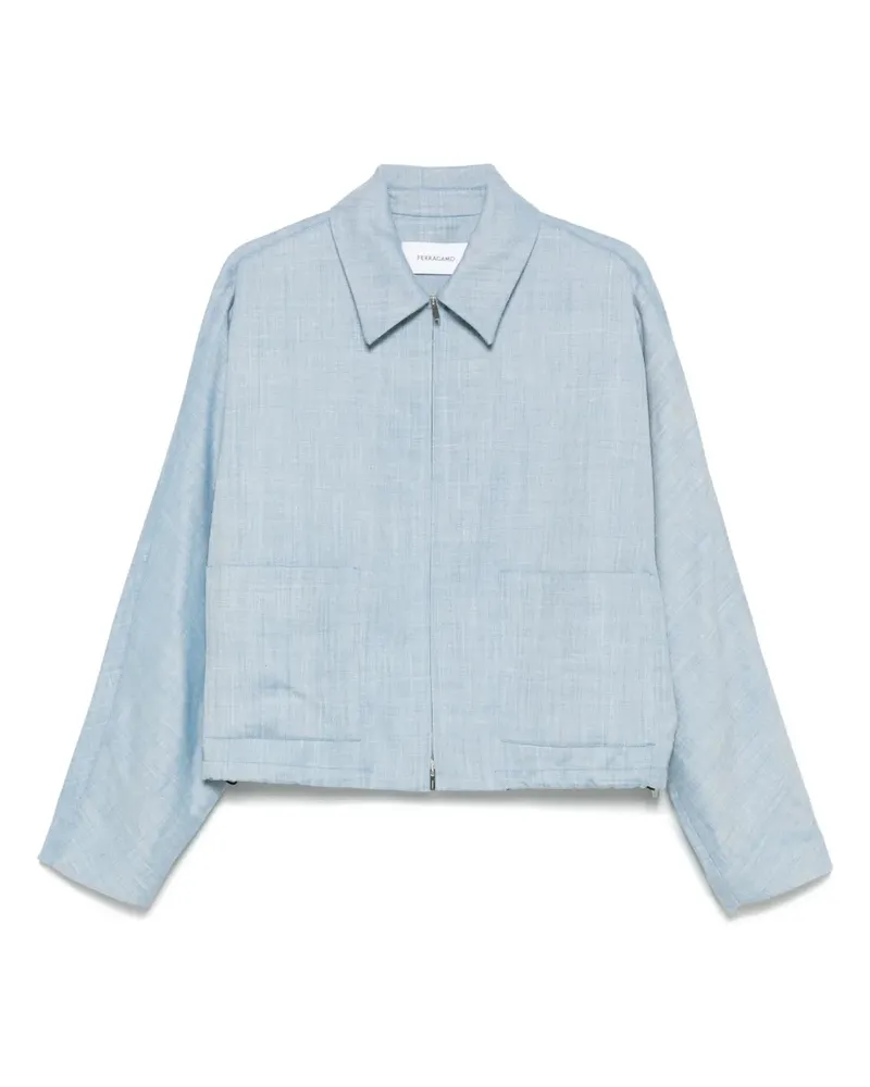 Ferragamo Bomberjacke im Cropped-Design - Blau Blau