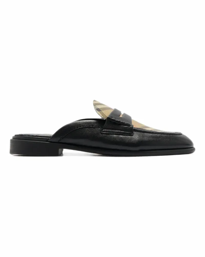 Burberry Opal Mules mit Check - Schwarz Schwarz