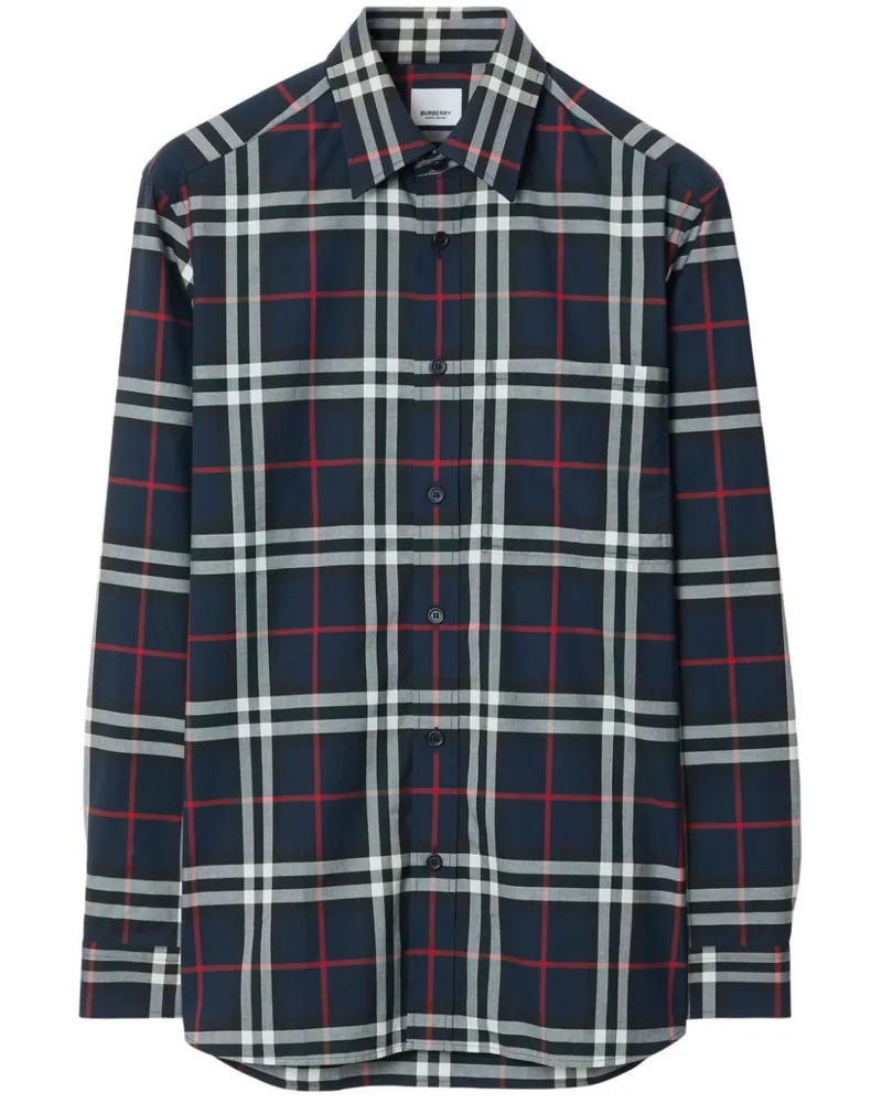 Burberry Hemd mit Karomuster - Blau Blau