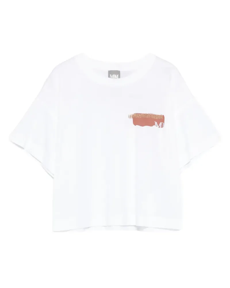 Max Mara T-Shirt mit grafischem Print - Weiß Weiß