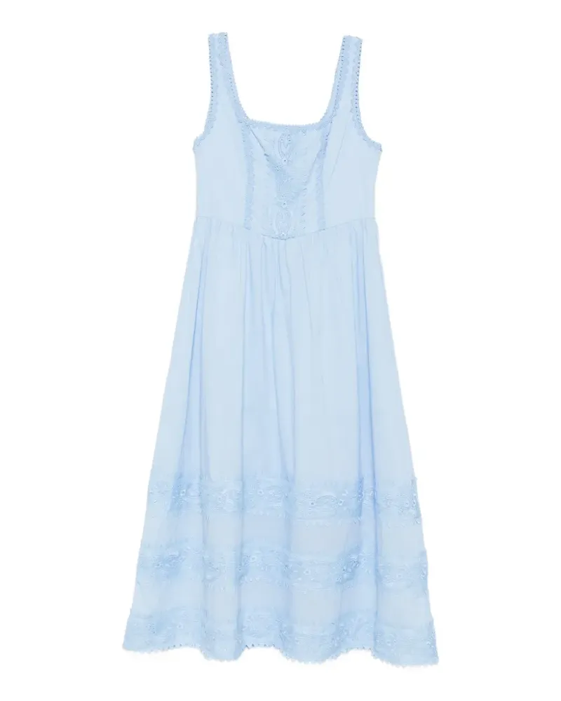 WAIMARI Alba lace-trimmed embroidered midi dress - Blau Blau