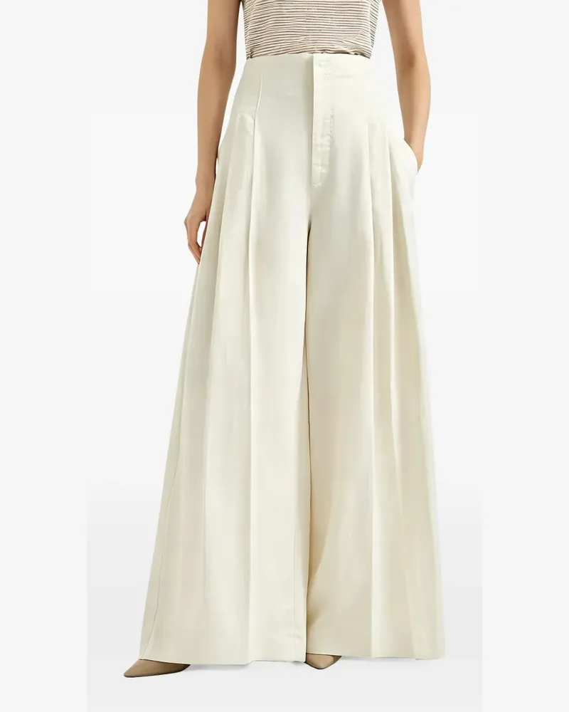Brunello Cucinelli Palazzohose mit Falten - Nude Nude