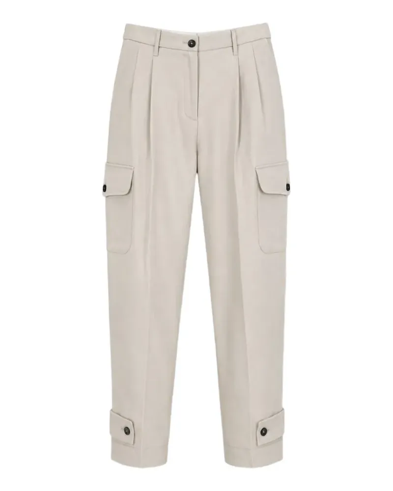 nine:inthe:morning pleated-detail buttoned-cuff cargo pants - Nude Nude