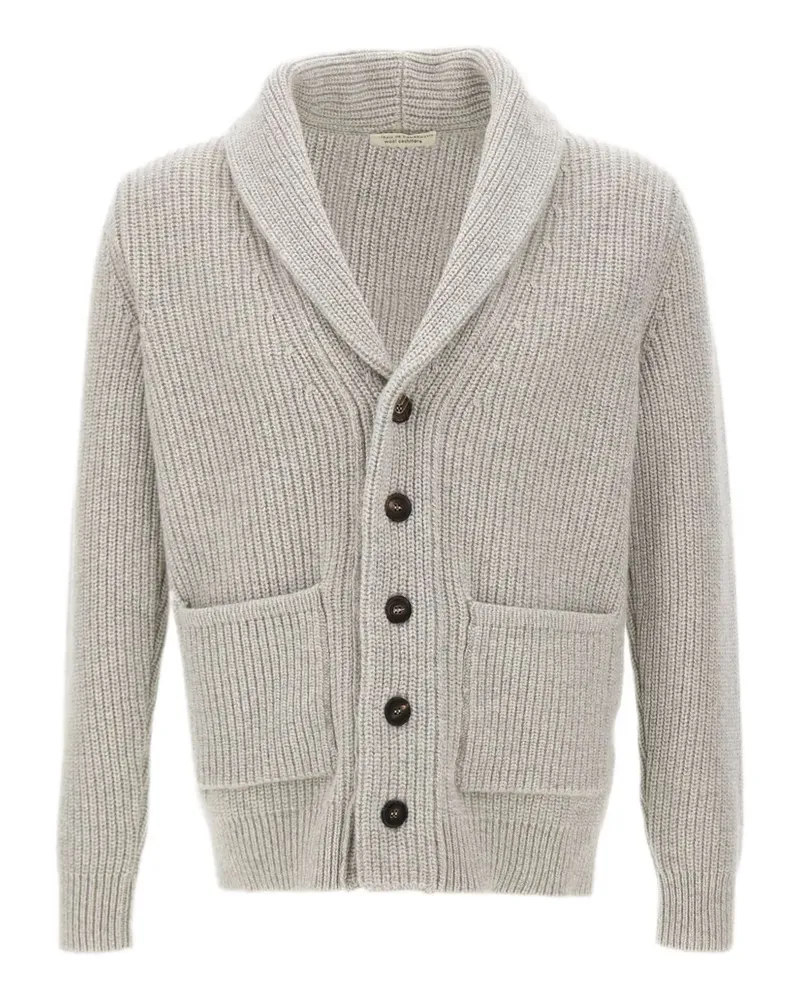Filippo de Laurentiis Gerippter Cardigan mit Schalkragen - Grau Grau