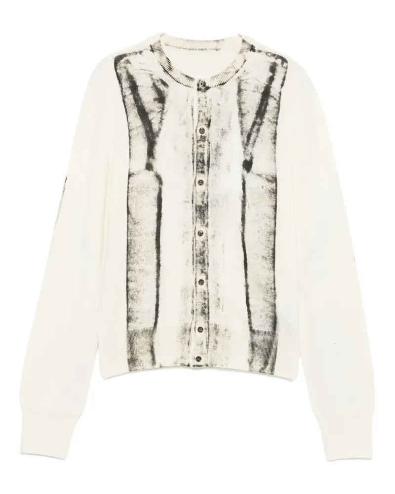 Maison Margiela Pullover mit Cardigan-Print - Weiß Weiß