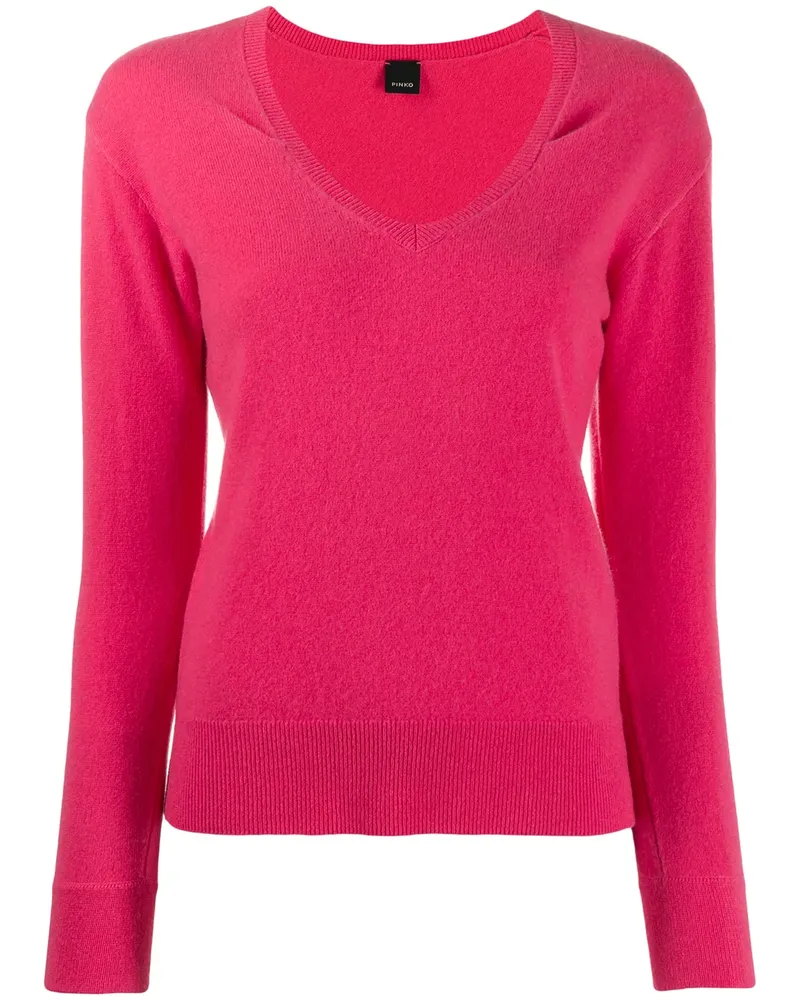 Pinko Pullover mit V-Ausschnitt - Rosa Rosa