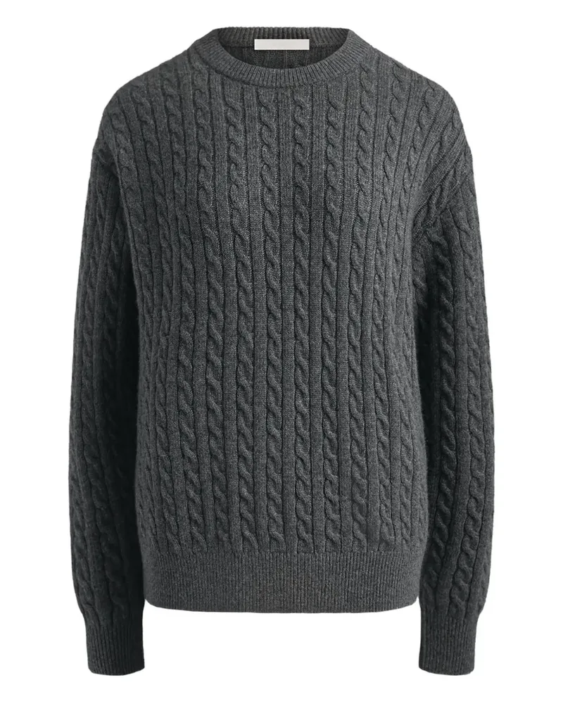 12 STOREEZ Rye Pullover mit Zopfmuster - Grau Grau