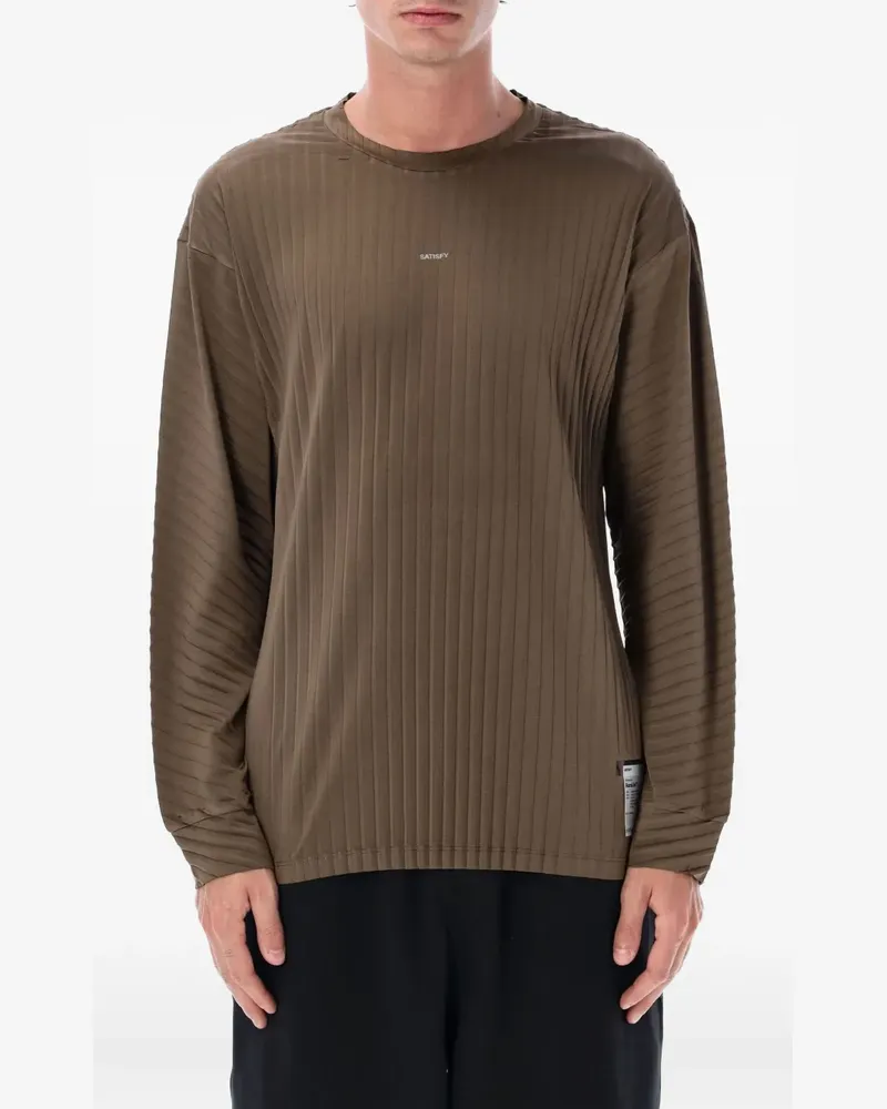 Satisfy Geripptes Langarmshirt - Braun Braun