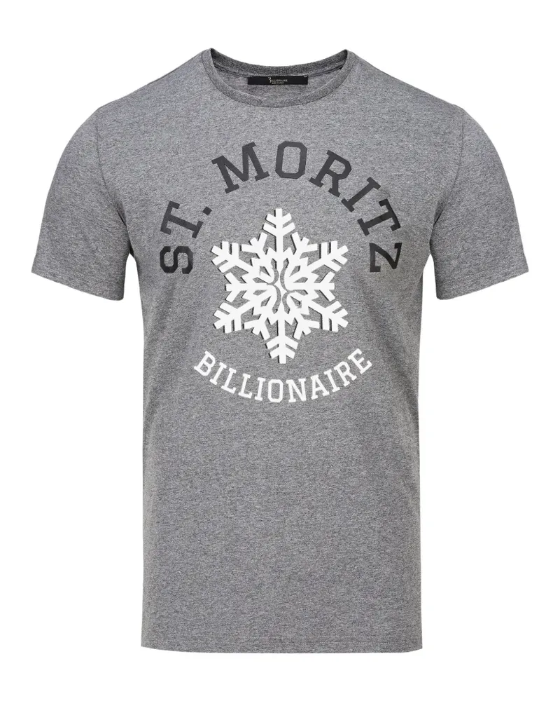 Billionaire St. Moritz T-Shirt mit Logo-Print - Grau Grau