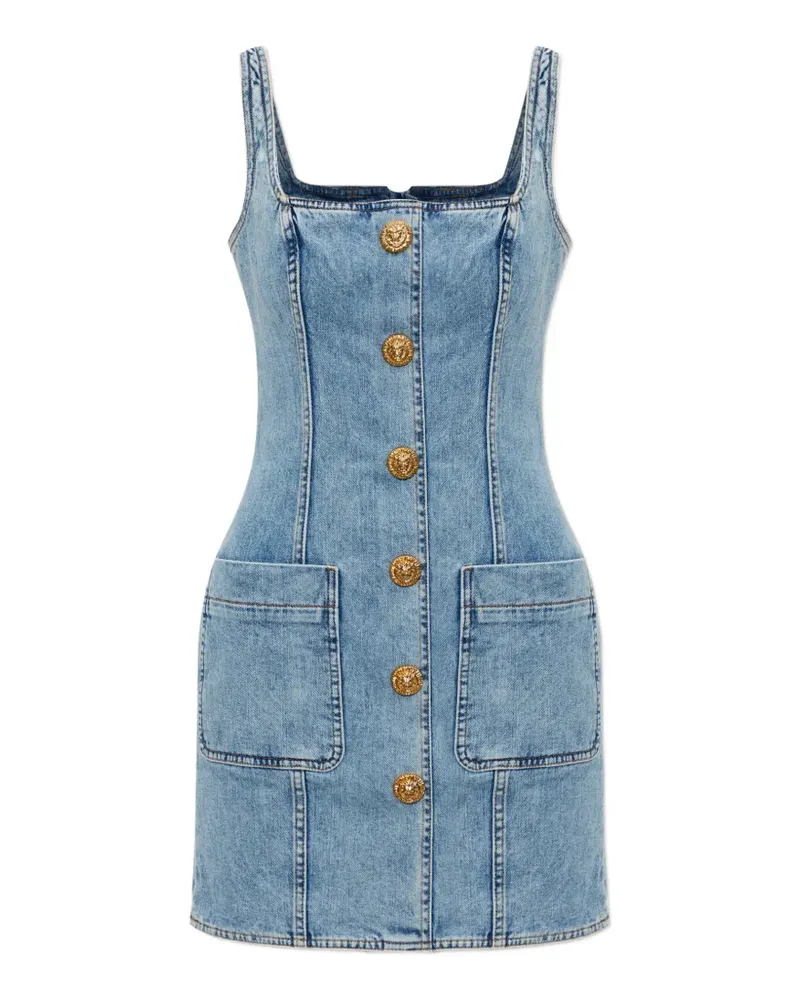 Balmain button front denim dress - Blau Blau