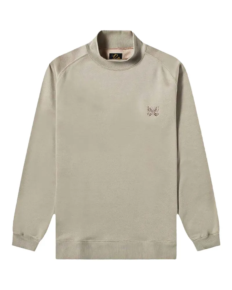 NEEDLES logo-embroidered mock-neck sweatshirt - Nude Nude