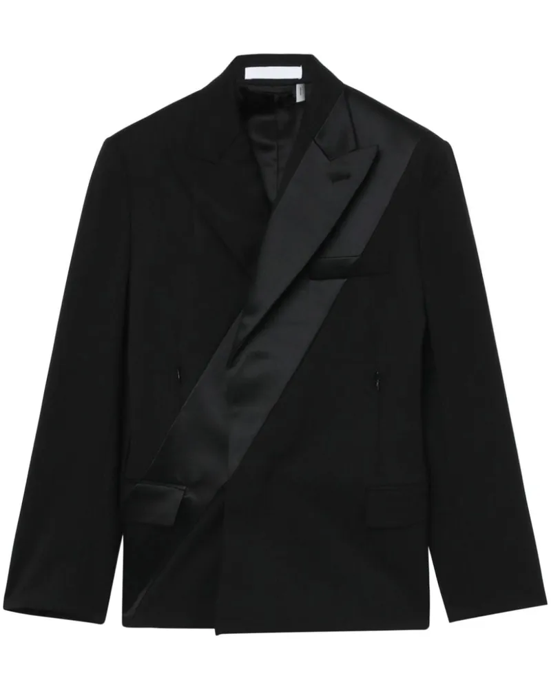 Helmut Lang Asymmetrischer Blazer mit Streifen Schwarz