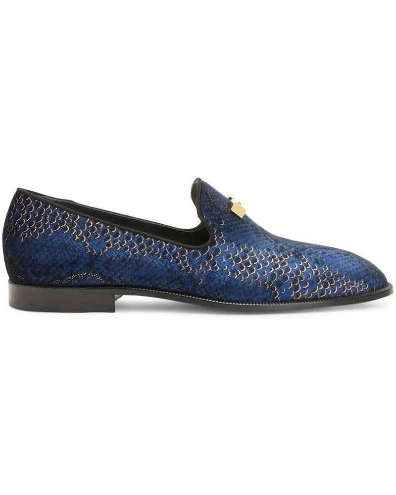 Giuseppe Zanotti Jareth Loafer mit Schlangen-Print - Blau Blau