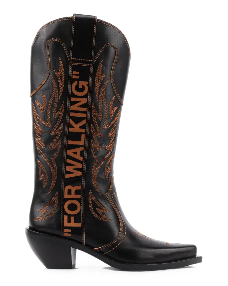 OFF-WHITE For Walking Western Stiefel - Schwarz Schwarz