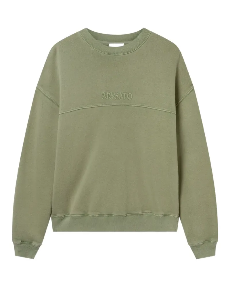 Axel Arigato Gens logo-embroidered washed sweater - Grün Grün