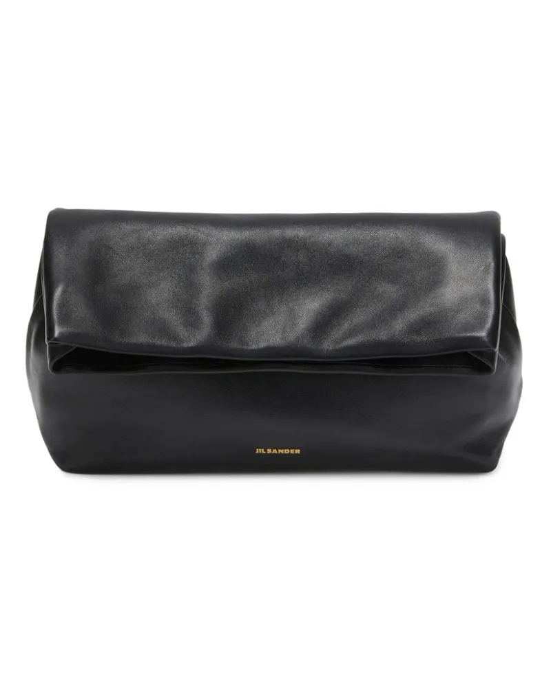 Jil Sander Clutch mit Logo-Stempel - Schwarz Schwarz