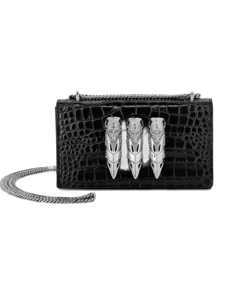 Philipp Plein Clutch mit Kroko-Print - Schwarz Schwarz