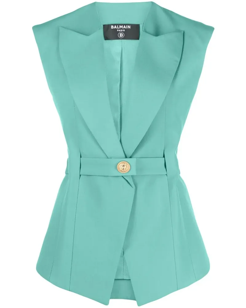 Balmain Weste mit Gürtel - Grün Grün