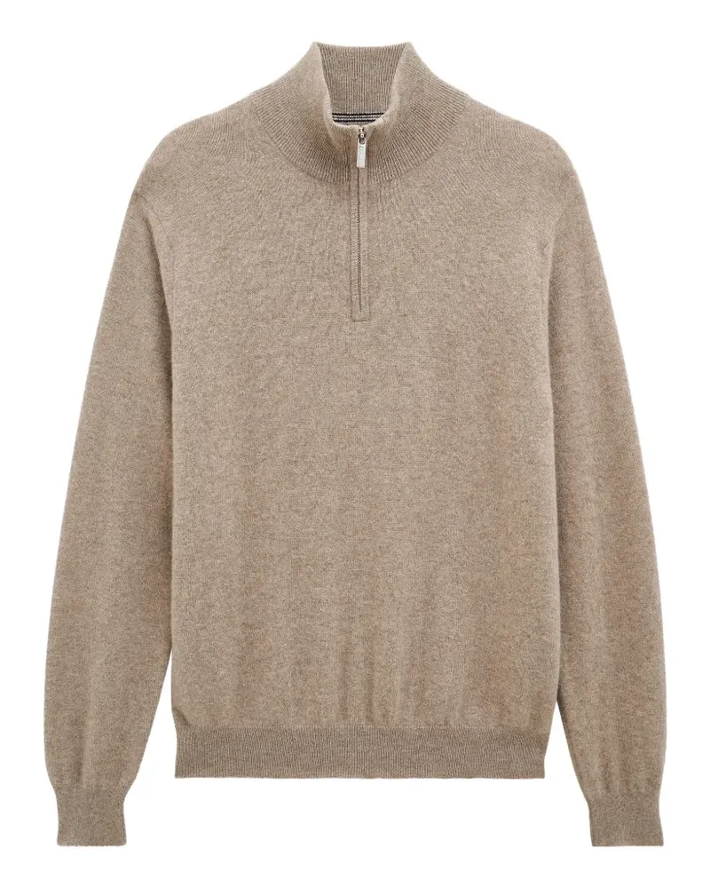 Pringle of Scotland Kaschmirpullover mit kurzem Reißverschluss - Nude Nude