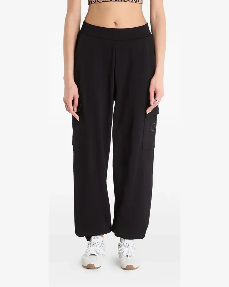 EA7 logo-print track pants - Schwarz Schwarz