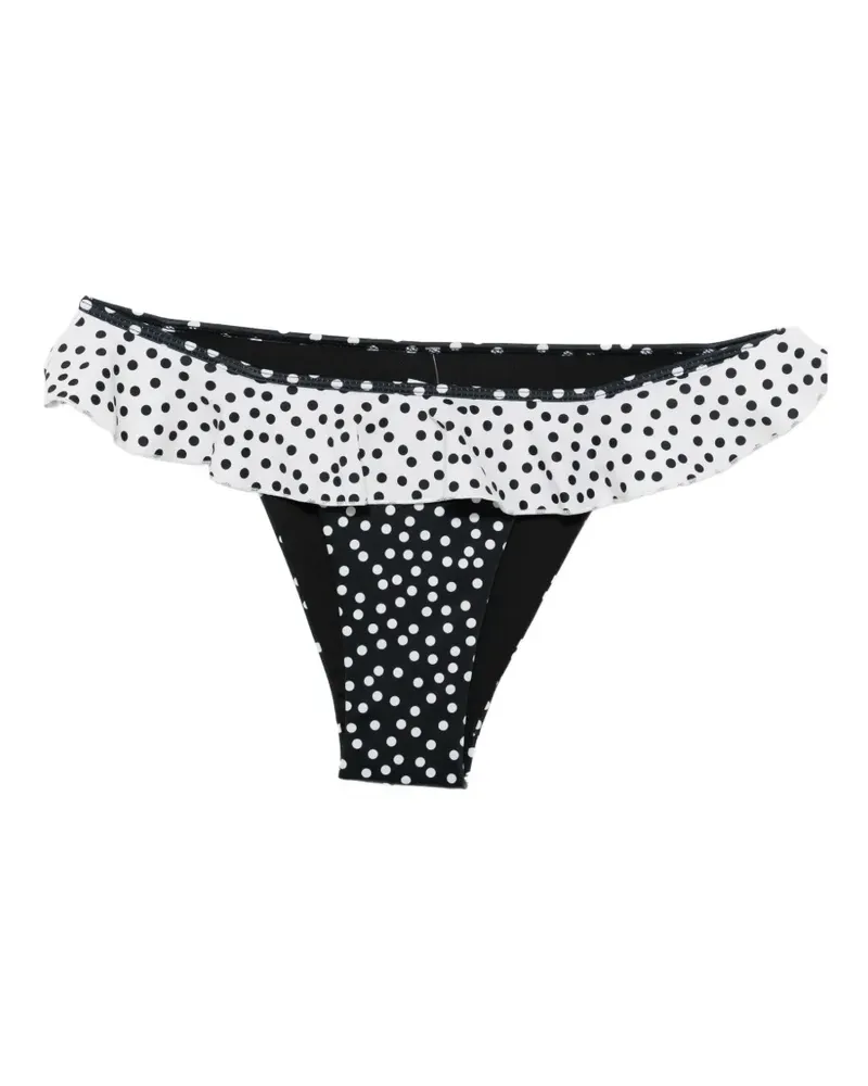 Leslie Amon Cynthia polka-dot ruffled bikini bottoms - Schwarz Schwarz
