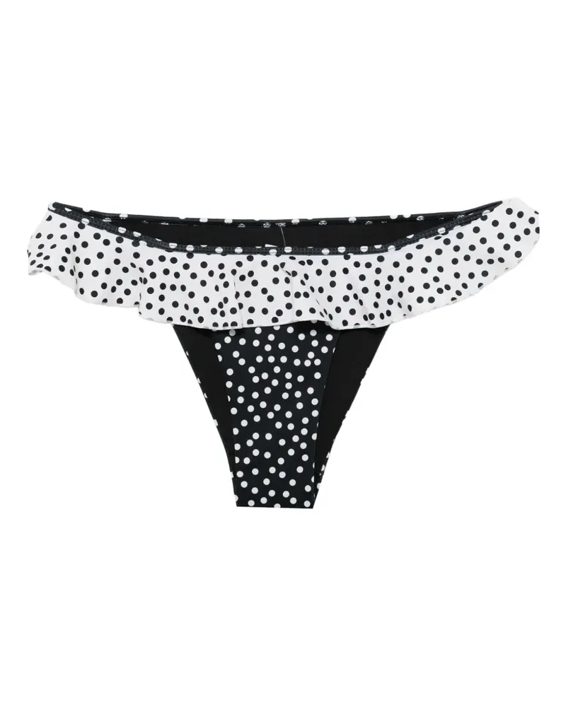 Leslie Amon Cynthia polka-dot ruffled bikini bottoms - Schwarz Schwarz