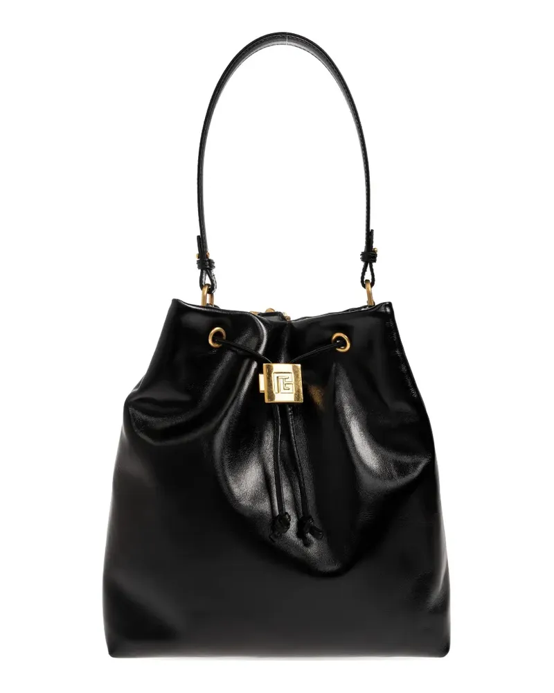 Balmain chain-trimmed leather backpack - Schwarz Schwarz