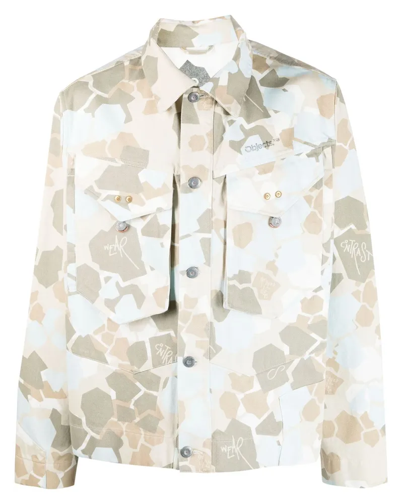 Objects IV Life Jeansjacke mit Camouflagemuster - Nude Nude