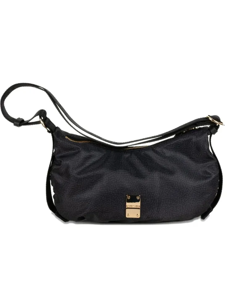 Borbonese Luna logo-plaque shouder bag - Schwarz Schwarz