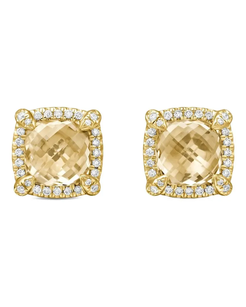 David Yurman 18kt Petite Chatelaine Gelbgoldohrstecker mit Diamant und Zitrin 8mm Gold
