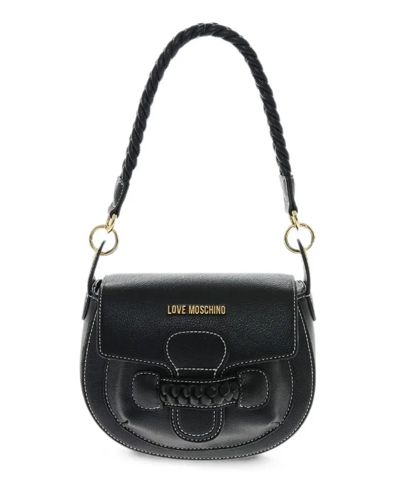 Moschino braided-detail saddle bag - Schwarz Schwarz