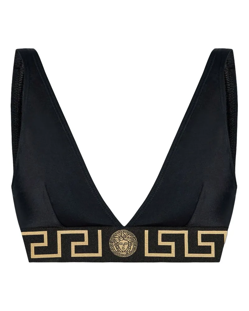 Versace Bikinioberteil mit Logo - Schwarz Schwarz